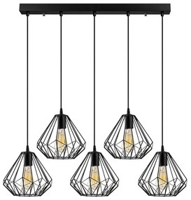 Czarna lampa wisząca z metalowym kloszem Diamond – Opviq lights