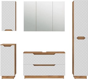 Zestaw mebli łazienkowych dąb/biały ze strukturą płytek 99.4x32x62.5 lotta