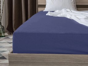 PrzytulneMieszkanie.pl Prześcieradło z jerseyu granatowe 90 x 200 cm