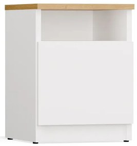 Szafka nocna do sypialni biała + dąb artisan L9-E03