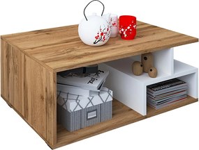 Drewniany zmiękczony stolik kawowy Sulas