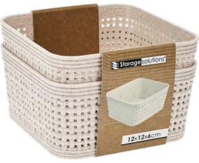 Plastikowe koszyki do organizacji, 12 x 12 x 6 cm, 2 szt.