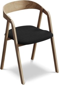 Czarny fotel jadalniany z litego drewna Erika – Makamii