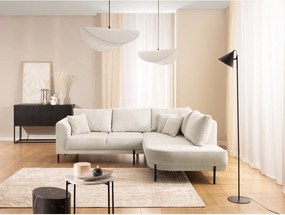 Beżowy narożnik z tkaniny szenilowej (prawostronny/w kształcie litery L) Mauris – Ropez