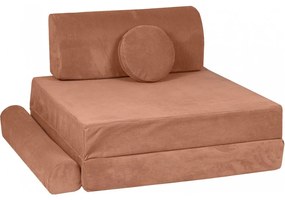 Slimcord sztruksowa sofa dziecięca, ceglana - meowbaby®