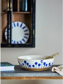 Biała/niebieska ceramiczna misa ø 28 cm Linora – Bloomingville