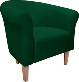Fotel Milo tkanina Mikrofaza stylowy fotel do salonu i sypialni : Kolor nogi - Drewno, Kolor tkaniny - 9 MIKROFAZA, Wysokość nogi - 20 cm