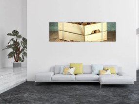 Obraz - Jesienna martwa natura z orzechami (170x50 cm)