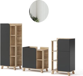 Zestaw mebli łazienkowych sonoma/antracyt 60x35x65 karen