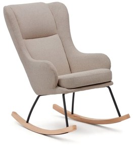 Beżowy bujany fotel z materiału bouclé Maustin – Kave Home