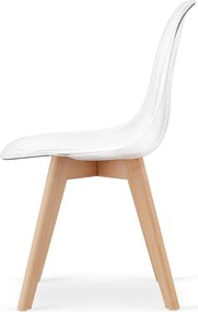 PROMOCJA Przezroczyste krzesło KITO z bukowymi nogami II gatunek