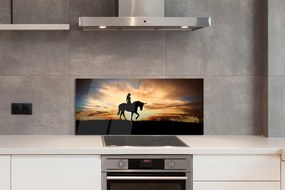 Szkło do Kuchni na Ścianę Podróż na Jednorożcu o Zmierzchu