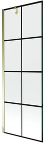 Mexen Next parawan nawannowy 1-skrzydłowy 70 x 150 cm, czarny wzór, złoty - 895-070-000-00-77-50