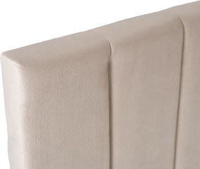 Łóżko Tapicerowane 90x200 cm VILLEMO Podwójne ze Stelażem Rozkładane Młodzieżowe Beżowe
