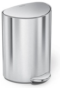 Simplehuman Kosz na śmieci z pedałem 6 l,półokrągły, matowa stal nierdzewna, plastik