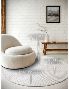 Biały okrągły dywan ø 200 cm Panglao New York White – Elle Decoration