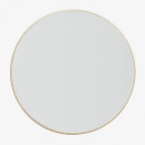 Okrągłe Lustro Ścienne Ø60 Cm W Aluminium Oreste Złoto - Sklum