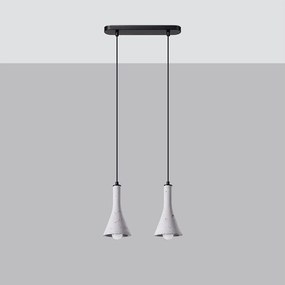Lampy wiszące nowoczesny Lum, beton - 2 źródło światła 4000K - L.34 x H.113 cm - szary