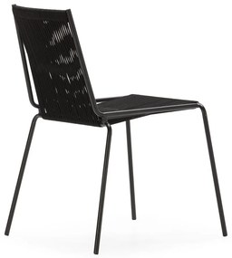 Czarne metalowe krzesła zestaw sztaplowane 2 szt. Emily – Marckeric