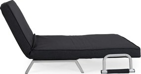 Fotel Rozkładany Dwuosobowy BART 2 Wypoczynkowy Czarny do Spania Leżanka Nowoczesny