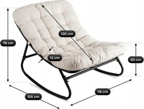 Fotel Bujany Ogrodowy AURORA na Płozach Beżowy Nowoczesny