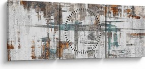 Obraz - Abstrakcyjne pociągnięcia (z zegarem) (90x30 cm)