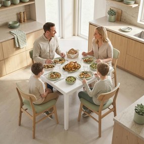 HOMCOM Rozkładany stół jadalniany 80-120 cm dla 4-6 osób, kompaktowy stół kuchenny z łatwą funkcją rozkładania, naturalny | Aosom PL