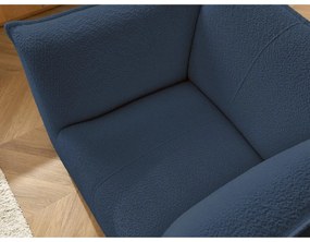 Ciemnoniebieski fotel z materiału bouclé Giorgia – Bobochic Paris