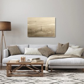 Obraz na szkle miasta w chmurach (70x50 cm)