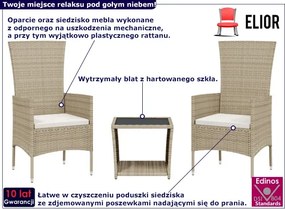 Beżowy zestaw mebli ogrodowych S4-T27