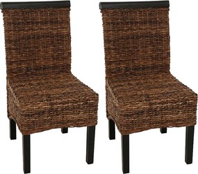 Krzesło do jadalni Acireale (zestaw 2 sztuk),  ciemny, bez poduszek