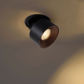 Nowoczesne oczko wpuszczane czarne GU10 50mm - Echo