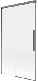 Mexen Rox parawan nawannowy 2-skrzydłowy rozsuwany 100 x 150 cm, transparent, gun metal - 8C9-100-001-95-00