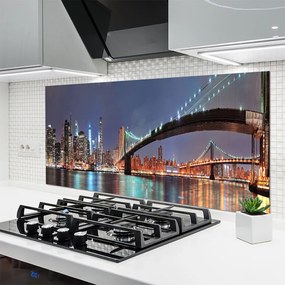 Szkło do Kuchni na Ścianę Most Nad Miejską Rzeką