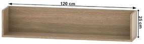 Półka ścienna TEMPO ASISTENT, dąb sonoma