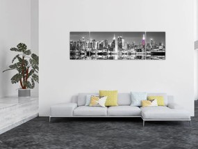 Obraz - Nowy Jork i fioletowy wieżowiec (170x50 cm)