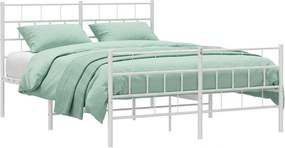 Białe dwuosobowe metalowe łóżko 120x200 A1-P90