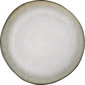 Płaski talerz Shadow Nacre 28 cm (zestaw 6 sztuk) - Emaliowany reaktywny kamionka - Brązowy