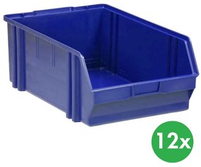 Plastikowe pojemniki BASIC, 305 x 480 x 177 mm, 12 szt., niebieske