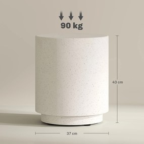 HOMCOM Stolik pomocniczy w wyglądzie betonu 37 cm x 37 cm x 43 cm Anorganiczny proszek rudny Szary