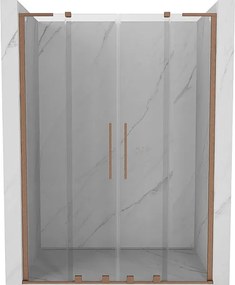 Mexen Velar L Duo drzwi prysznicowe rozsuwane 150 cm, transparent, miedź szczotkowana - 871-150-003-02-65