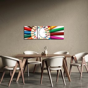 Obraz kredek (z zegarem) (90x30 cm)