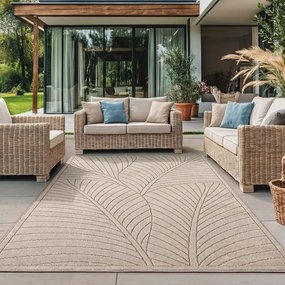 Dywan uniwersalny Nova 3D Motyw Roślinny beżowy 240 cm x 340 cm