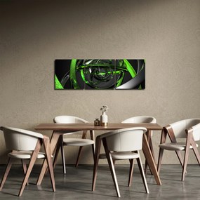 Obraz abstrakcji (z zegarem) (90x30 cm)