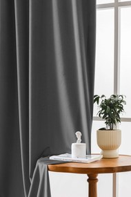 Szara zaciemniająca zasłona VELVET 140x250 cm Zawieszanie: Metalowe pierścienie