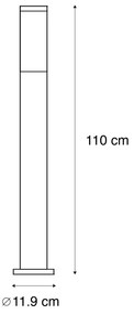 Zewnetrzna Nowoczesna lampa ogrodowa słupek stal 110 cm IP44 - Rox Nowoczesny Oswietlenie zewnetrzne