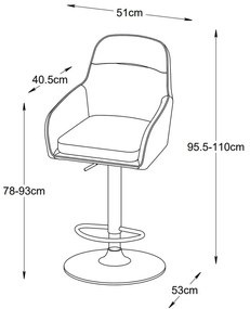 Kremowe hokery zestaw 2 szt. (wysokość siedziska 69 cm) Avola – Unique Furniture