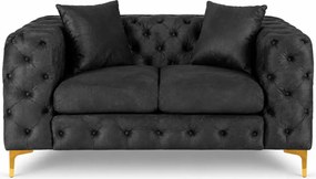 Luksusowa sofa Loario welurowa glamour z pikowaniem – elegancka sofa dwuosobowa do salonu
