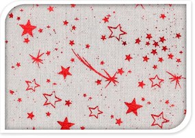 Obrus na stół świąteczny, małe gwiazdki, 140 x 230 cm