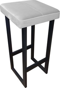 Hoker ALEX krzesło barowe tkanina Welur podstawa metalowa : Kolor Stelaża - Czarny , Kolor tkaniny - VELVET - MG39, Wysokość - 75 cm